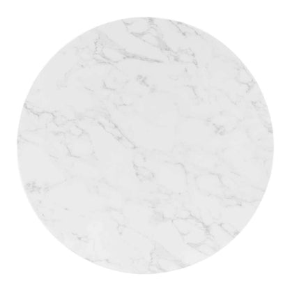 Modway - Verne 40in Artificial Marble Dining Table - EEI-4749-GLD-WHI veiw 3