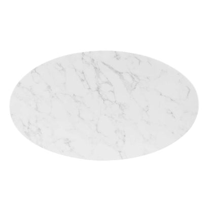 Modway - Verne 48in Oval Artificial Marble Dining Table - EEI-4752-GLD-WHI veiw 3