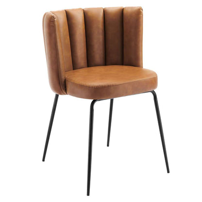 Modway - Virtue Vegan Leather Dining Chair (Set of 2) - EEI-4676-BLK-TAN veiw 3