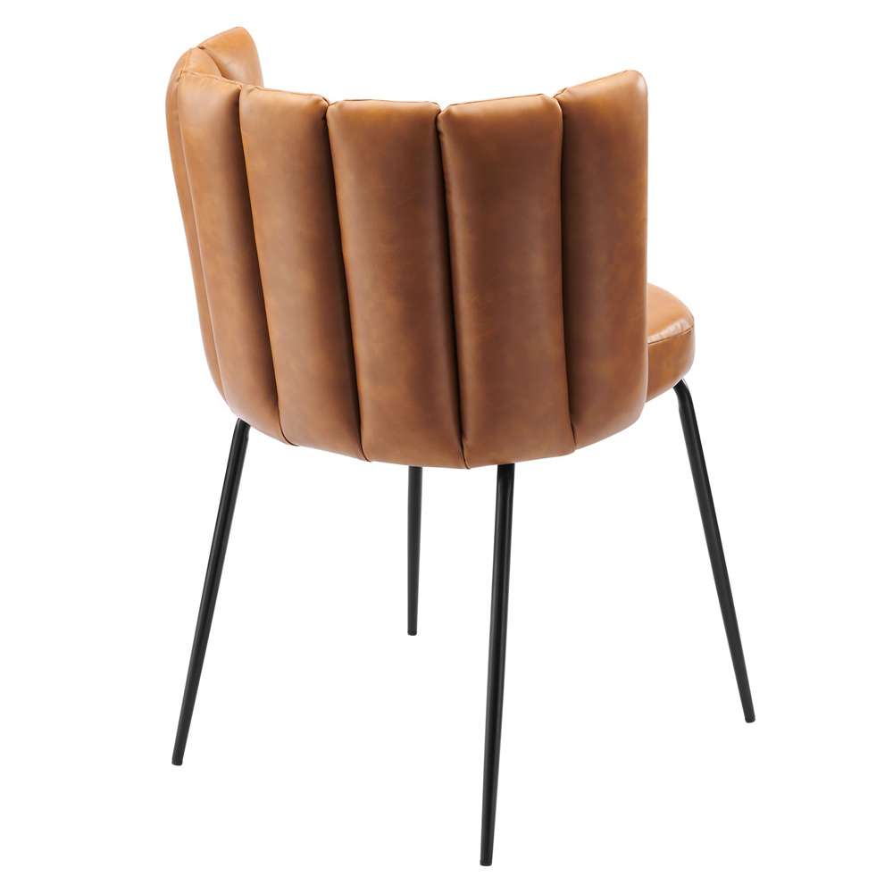 Modway - Virtue Vegan Leather Dining Chair (Set of 2) - EEI-4676-BLK-TAN veiw 5