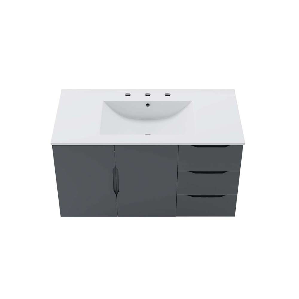 Modway - Vitality 36in Bathroom Vanity - EEI-5783-GRY-WHI veiw 6