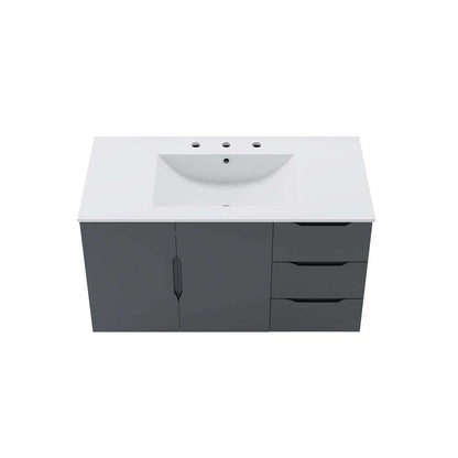 Modway - Vitality 36in Bathroom Vanity - EEI-5783-GRY-WHI veiw 6
