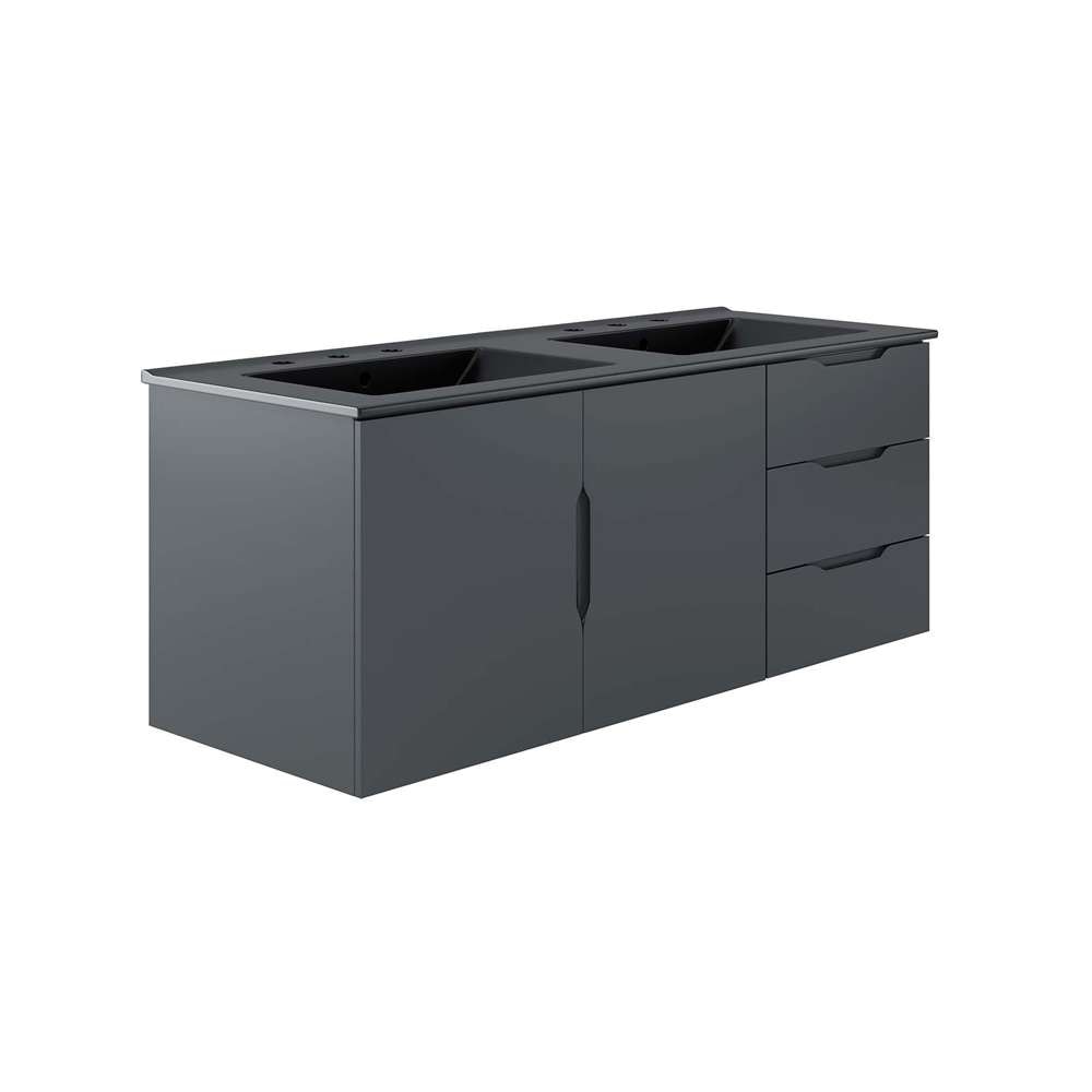 Modway - Vitality 48in Double Sink Bathroom Vanity in Gray Black - EEI-5785-GRY-BLK veiw 2