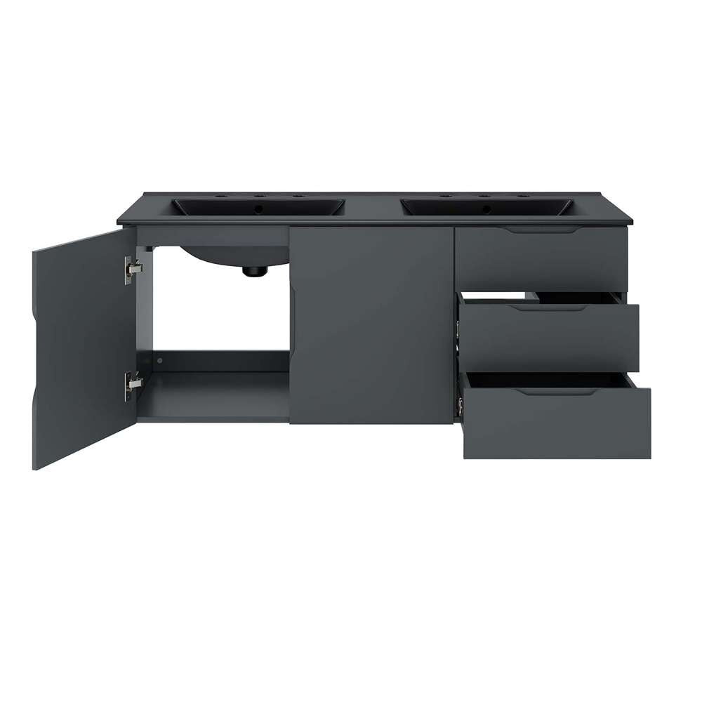 Modway - Vitality 48in Double Sink Bathroom Vanity in Gray Black - EEI-5785-GRY-BLK veiw 5