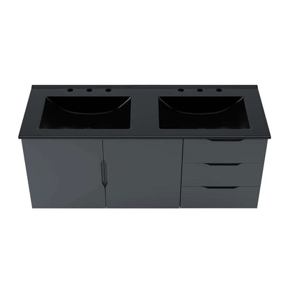 Modway - Vitality 48in Double Sink Bathroom Vanity in Gray Black - EEI-5785-GRY-BLK veiw 6