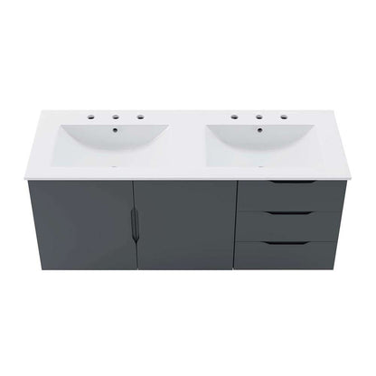 Modway - Vitality 48in Double Sink Bathroom Vanity in Gray White - EEI-5785-GRY-WHI veiw 6
