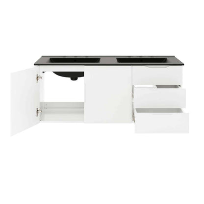 Modway - Vitality 48in Double Sink Bathroom Vanity in White Black - EEI-5785-WHI-BLK veiw 5