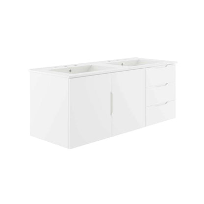 Modway - Vitality 48in Double Sink Bathroom Vanity in White White - EEI-5785-WHI-WHI veiw 1