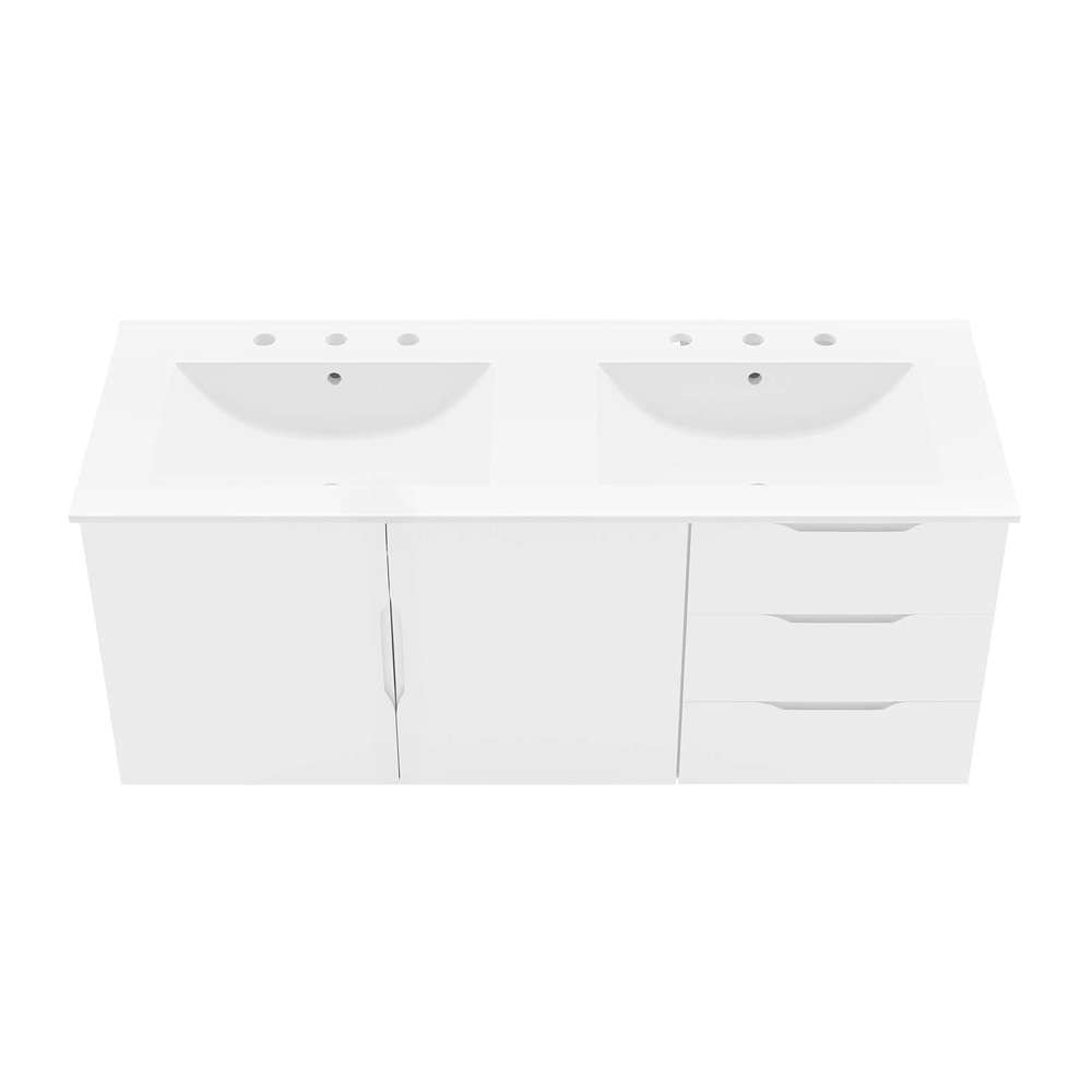 Modway - Vitality 48in Double Sink Bathroom Vanity in White White - EEI-5785-WHI-WHI veiw 6