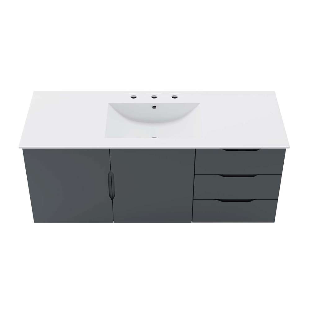 Modway - Vitality 48in Single Sink Bathroom Vanity - EEI-5784-GRY-WHI veiw 6