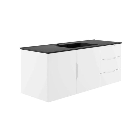Modway - Vitality 48in Single Sink Bathroom Vanity - EEI-5784-WHI-BLK veiw 2