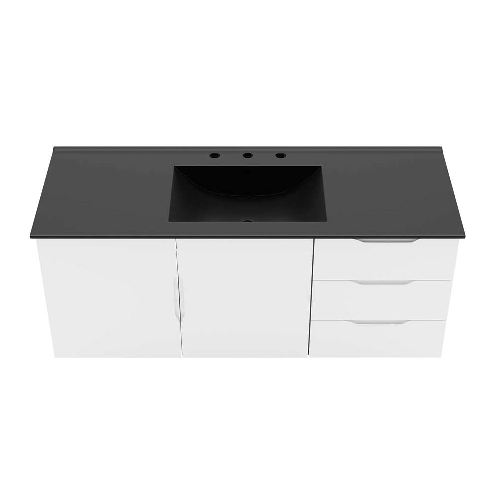 Modway - Vitality 48in Single Sink Bathroom Vanity - EEI-5784-WHI-BLK veiw 6