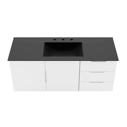 Modway - Vitality 48in Single Sink Bathroom Vanity - EEI-5784-WHI-BLK veiw 6