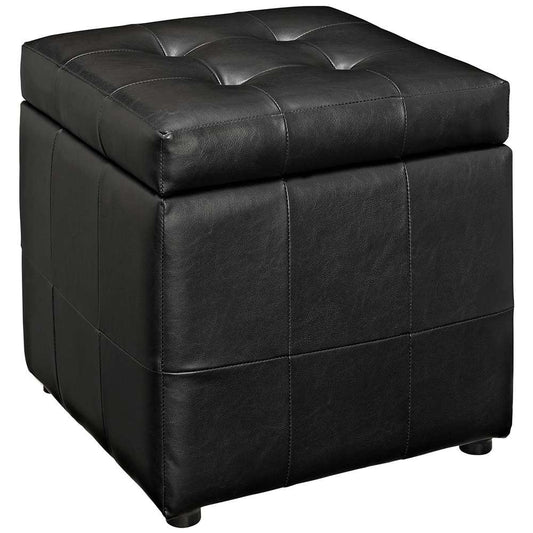 Modway - Volt Storage Upholstered Vinyl Ottoman - EEI-1044-BLK veiw 1
