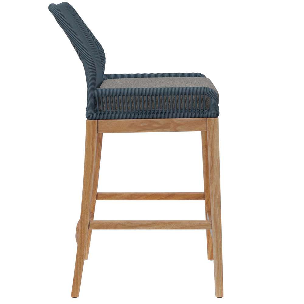 Modway - Wellspring Outdoor Patio Outdoor Patio Teak Wood Bar Stool - EEI-5746-BLU-GPH veiw 3