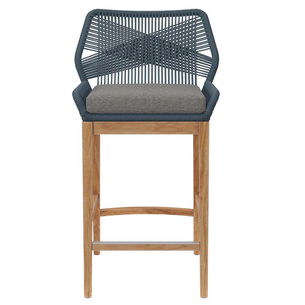 Modway - Wellspring Outdoor Patio Outdoor Patio Teak Wood Bar Stool - EEI-5746-BLU-GPH veiw 5