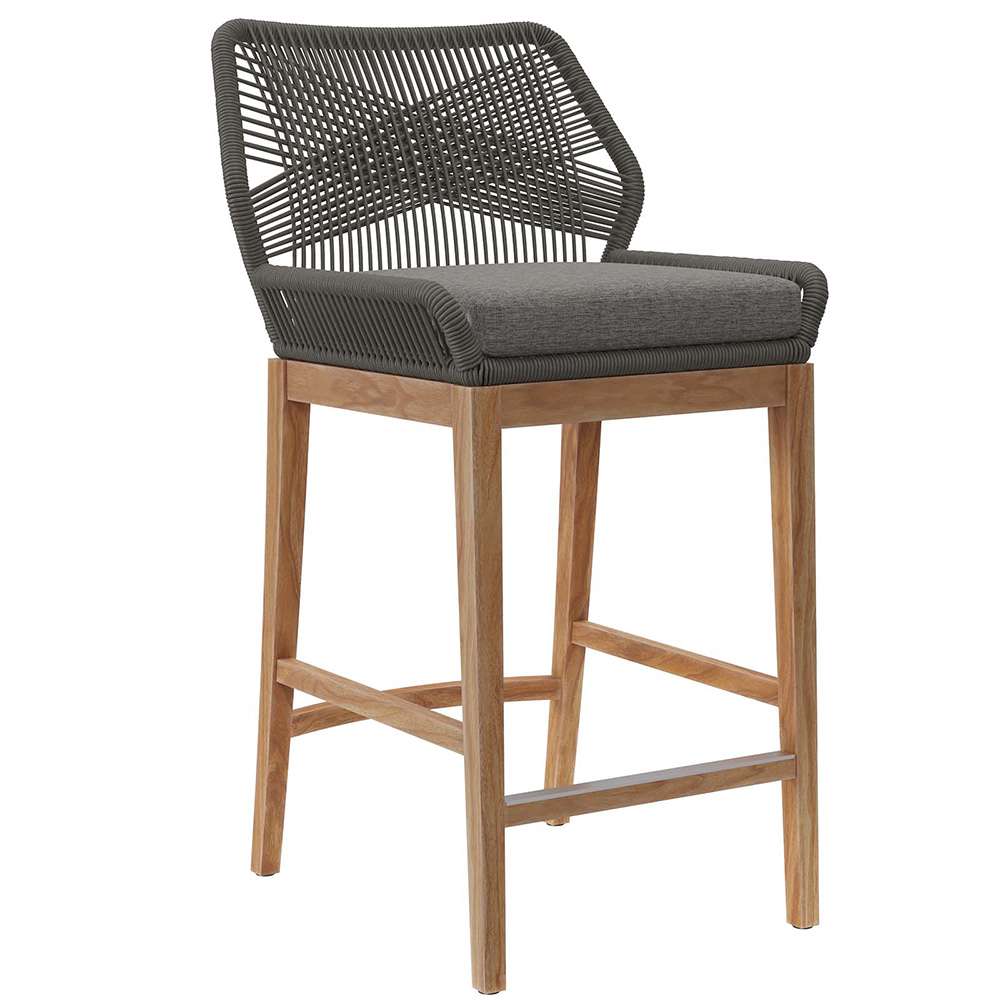 Modway - Wellspring Outdoor Patio Outdoor Patio Teak Wood Bar Stool - EEI-5746-GRY-GPH veiw 1