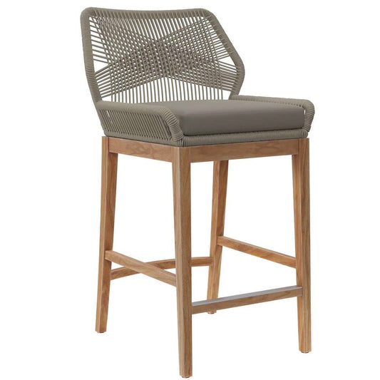 Modway - Wellspring Outdoor Patio Outdoor Patio Teak Wood Bar Stool - EEI-5746-LGR-GRG veiw 2
