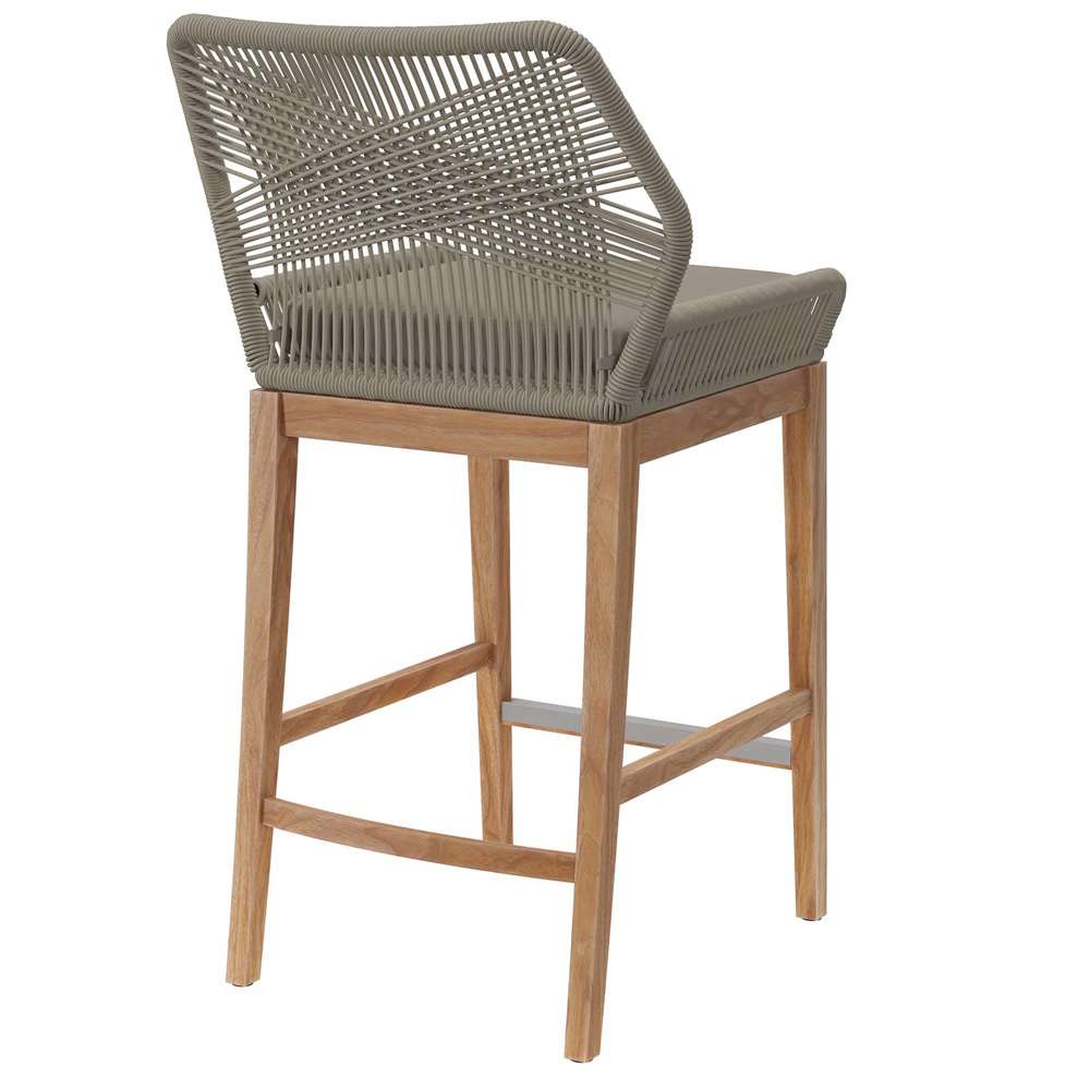 Modway - Wellspring Outdoor Patio Outdoor Patio Teak Wood Bar Stool - EEI-5746-LGR-GRG veiw 4