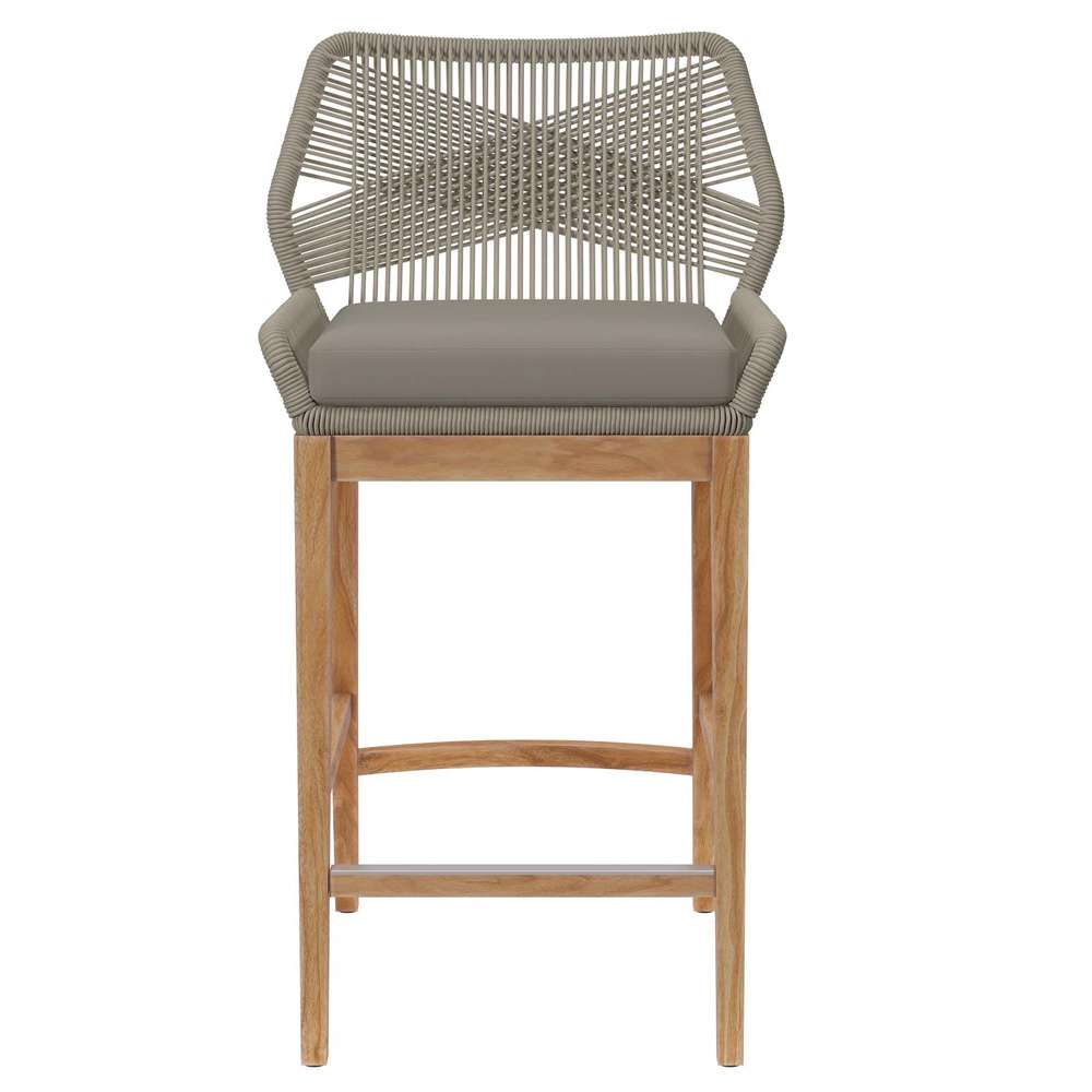Modway - Wellspring Outdoor Patio Outdoor Patio Teak Wood Bar Stool - EEI-5746-LGR-GRG veiw 5