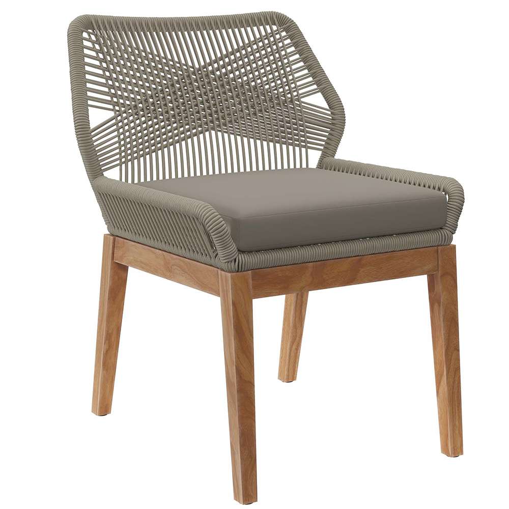 Modway - Wellspring Outdoor Patio Teak Wood Dining Chair - EEI-5747-LGR-GRG veiw 1