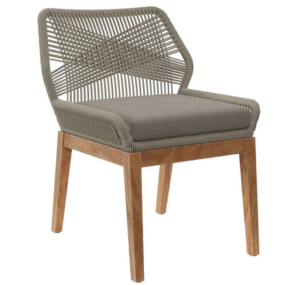 Modway - Wellspring Outdoor Patio Teak Wood Dining Chair - EEI-5747-LGR-GRG veiw 1