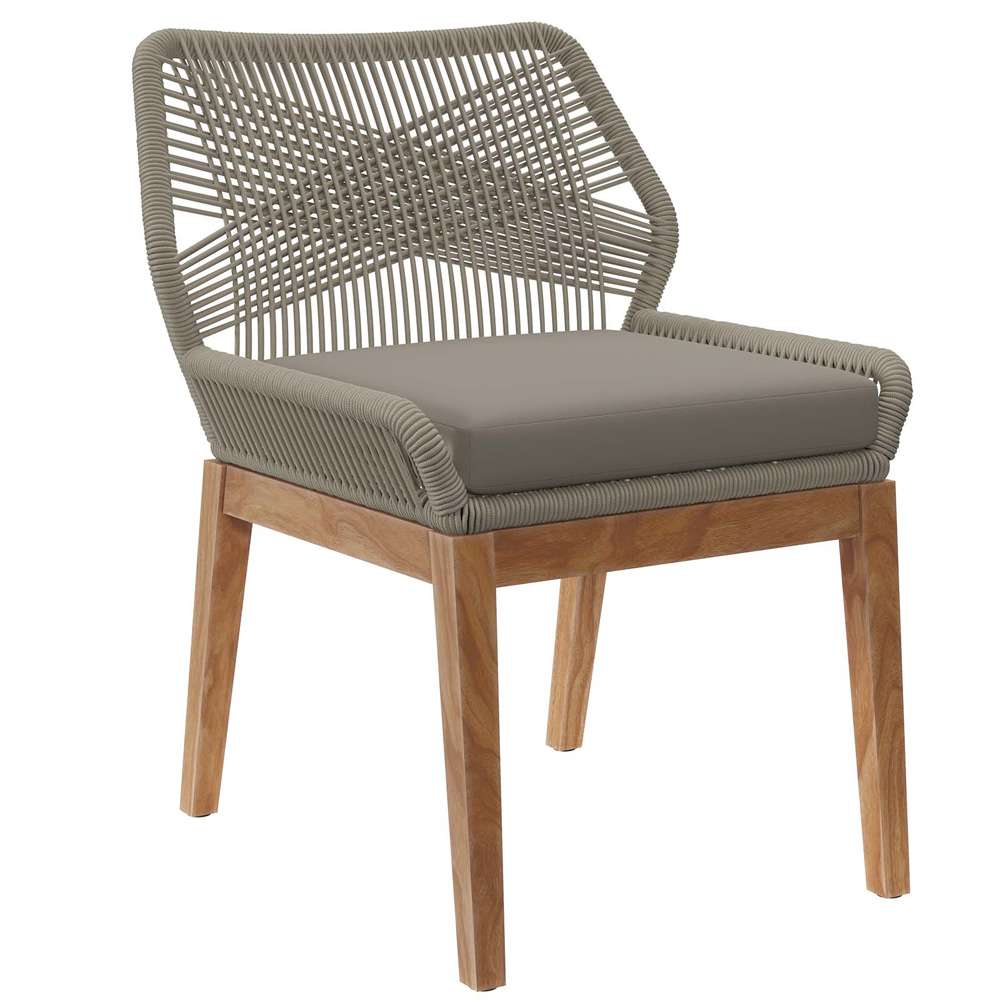 Modway - Wellspring Outdoor Patio Teak Wood Dining Chair - EEI-5747-LGR-GRG veiw 2