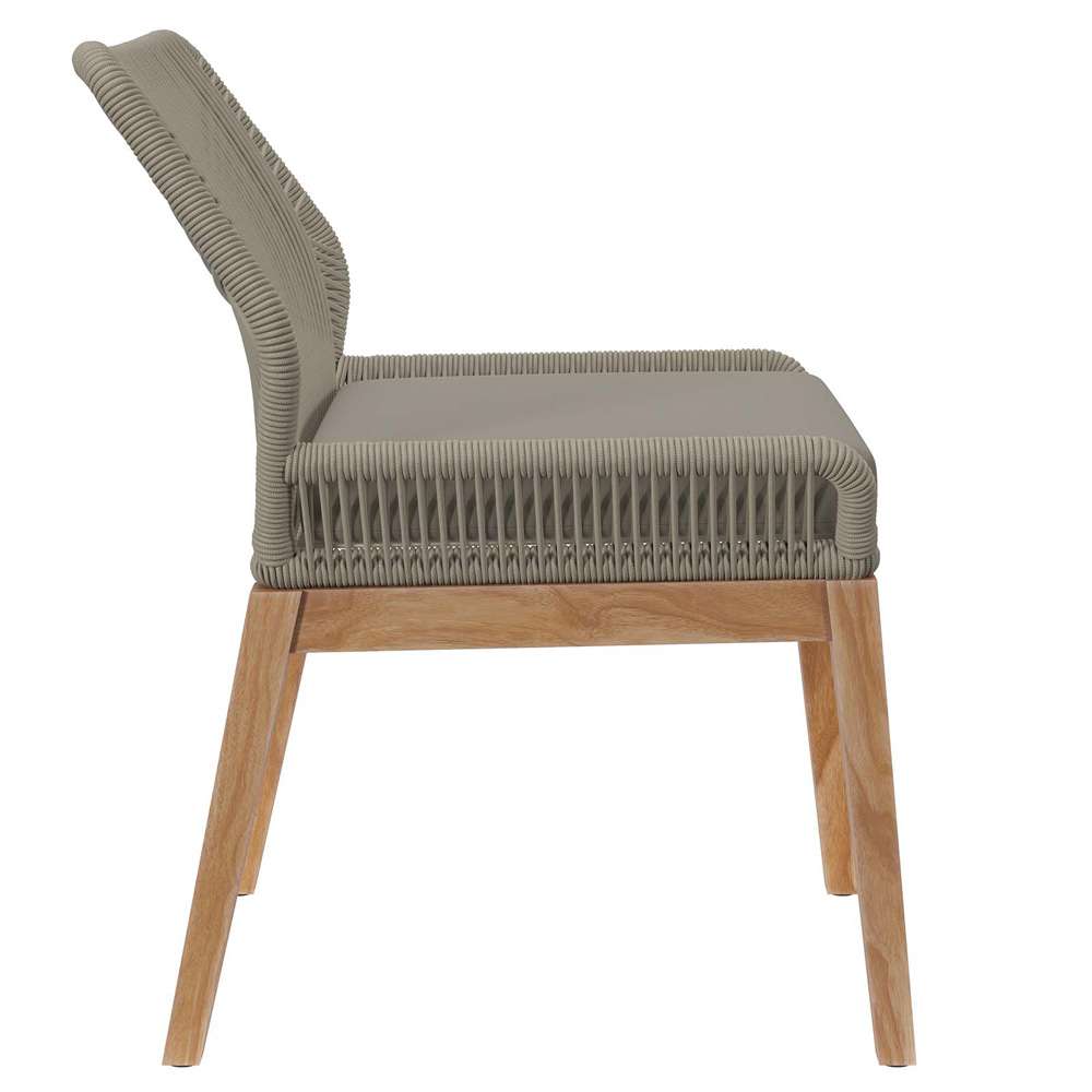Modway - Wellspring Outdoor Patio Teak Wood Dining Chair - EEI-5747-LGR-GRG veiw 3