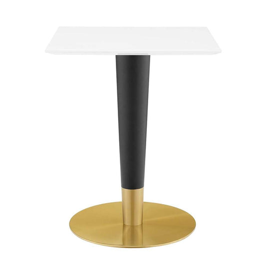 Modway - Zinque 24in Square Dining Table - EEI-5118-GLD-WHI veiw 1