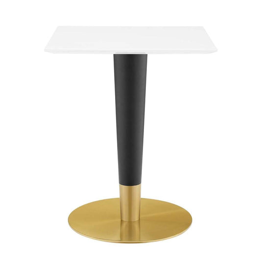 Modway - Zinque 24in Square Dining Table - EEI-5118-GLD-WHI veiw 2