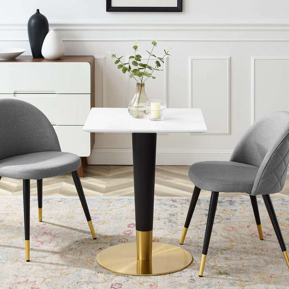 Modway - Zinque 24in Square Dining Table - EEI-5118-GLD-WHI veiw 5