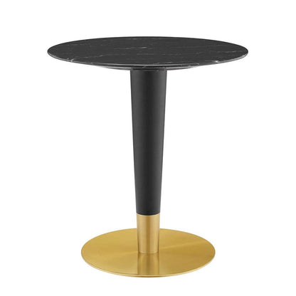 Modway - Zinque 28in Artificial Marble Dining Table - EEI-5131-GLD-BLK veiw 1