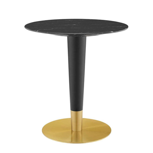 Modway - Zinque 28in Artificial Marble Dining Table - EEI-5131-GLD-BLK veiw 2