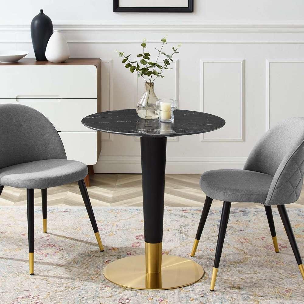 Modway - Zinque 28in Artificial Marble Dining Table - EEI-5131-GLD-BLK veiw 5