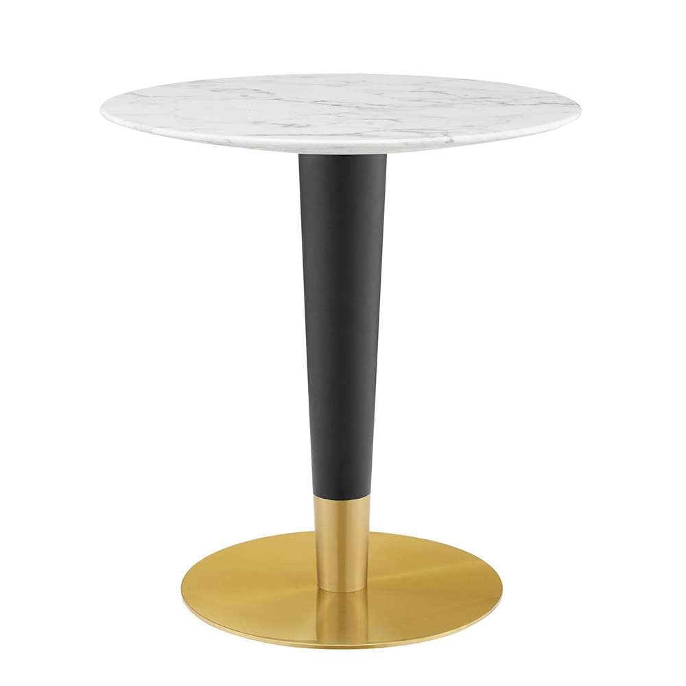 Modway - Zinque 28in Artificial Marble Dining Table - EEI-5121-GLD-WHI veiw 1