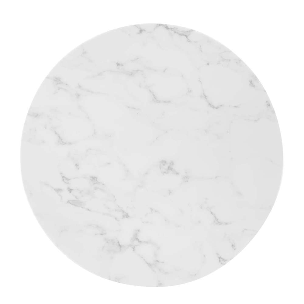 Modway - Zinque 28in Artificial Marble Dining Table - EEI-5121-GLD-WHI veiw 3