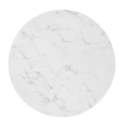 Modway - Zinque 28in Artificial Marble Dining Table - EEI-5121-GLD-WHI veiw 3
