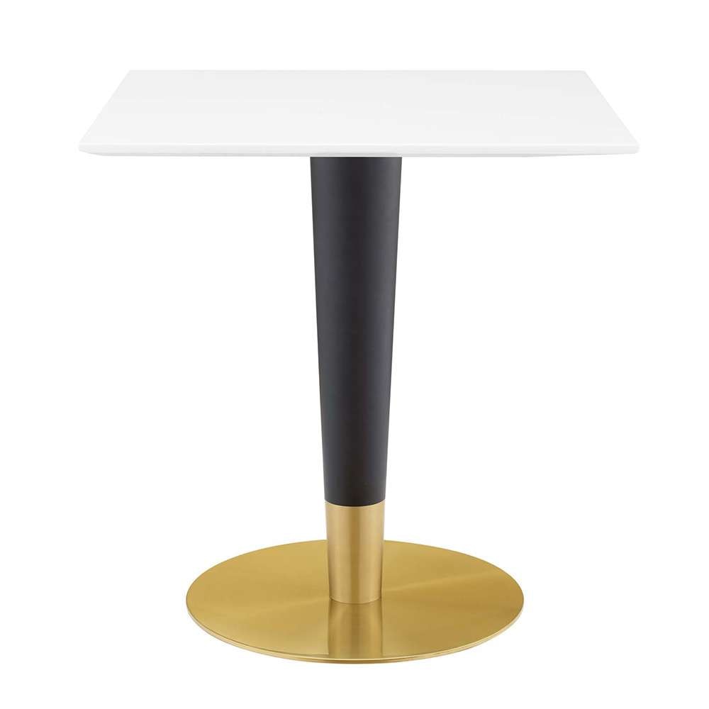 Modway - Zinque 28in Square Dining Table - EEI-5119-GLD-WHI veiw 1