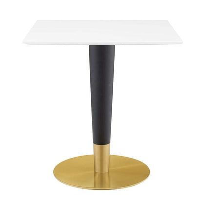 Modway - Zinque 28in Square Dining Table - EEI-5119-GLD-WHI veiw 1