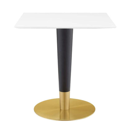 Modway - Zinque 28in Square Dining Table - EEI-5119-GLD-WHI veiw 2