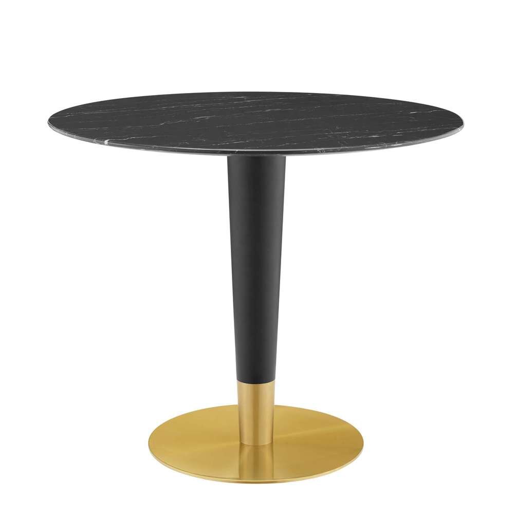 Modway - Zinque 36in Artificial Marble Dining Table - EEI-5132-GLD-BLK veiw 2