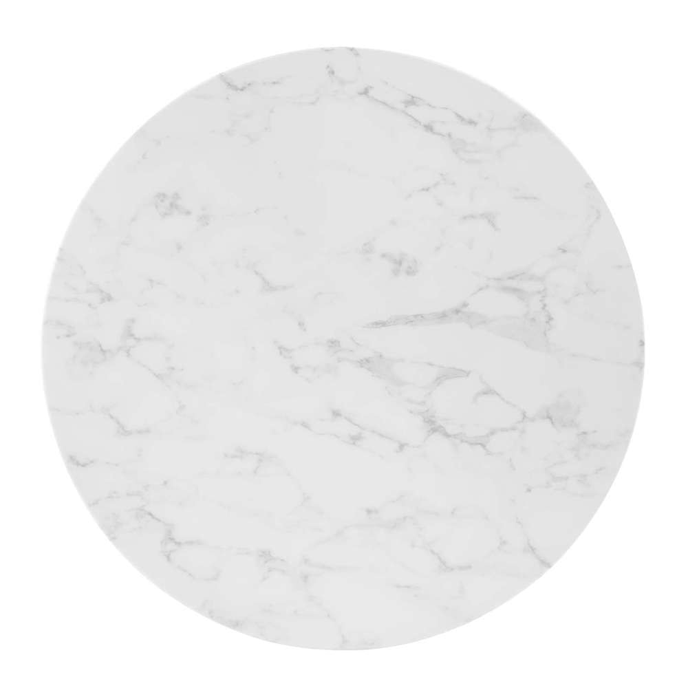 Modway - Zinque 36in Artificial Marble Dining Table - EEI-5122-GLD-WHI veiw 3