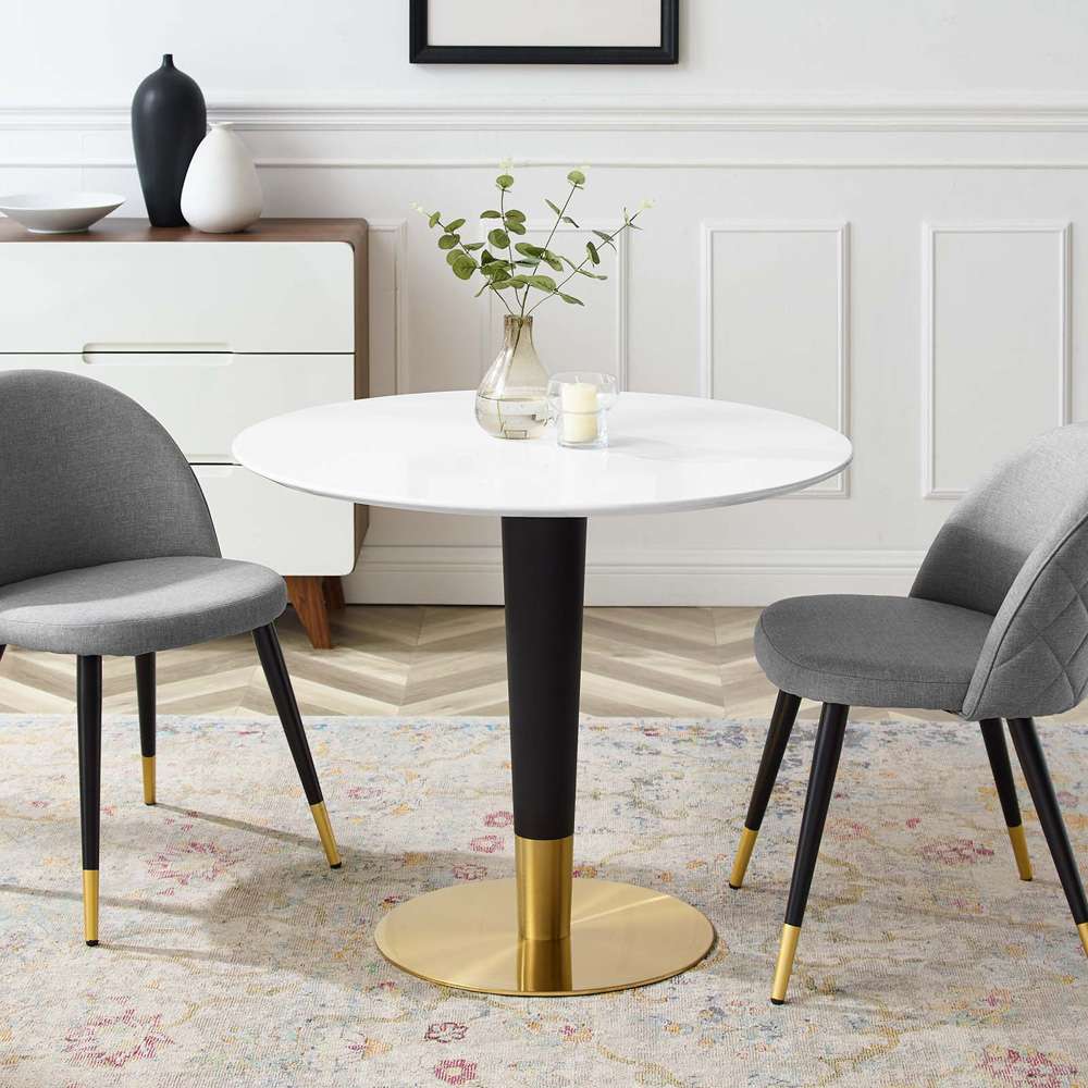 Modway - Zinque 36in Dining Table - EEI-5117-GLD-WHI veiw 5