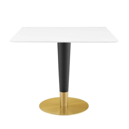 Modway - Zinque 36in Square Dining Table - EEI-5120-GLD-WHI veiw 2