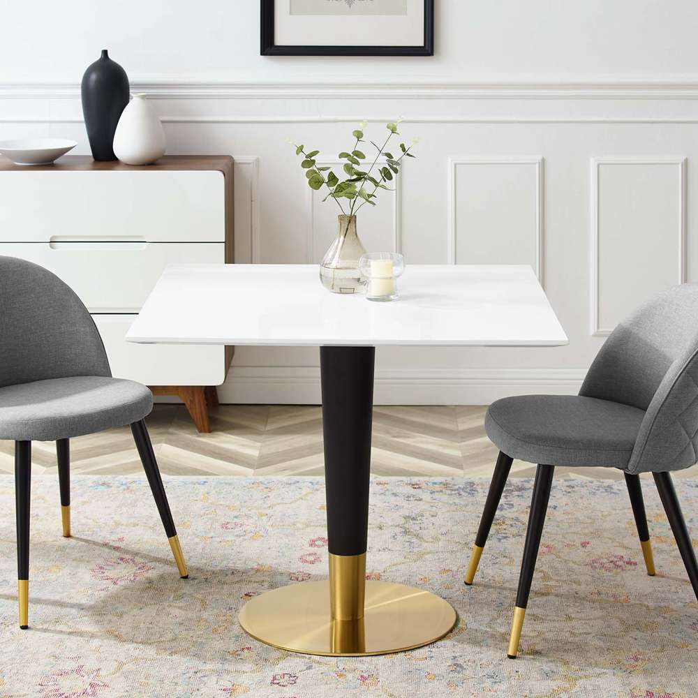Modway - Zinque 36in Square Dining Table - EEI-5120-GLD-WHI veiw 5