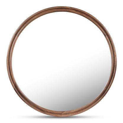 Moes Home - Alcott Large Round Mirror Walnut - BC-1150-03 view 2