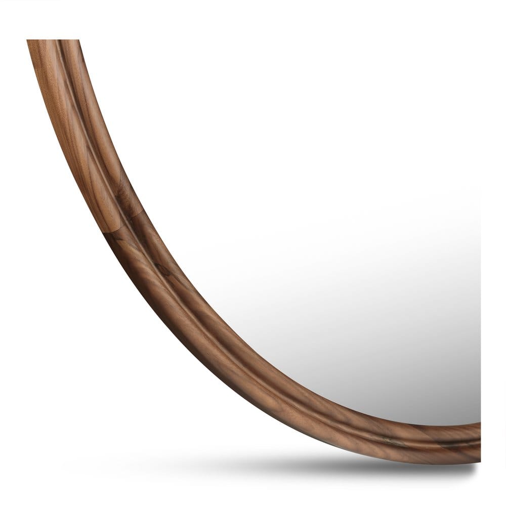 Moes Home - Alcott Large Round Mirror Walnut - BC-1150-03 view 4