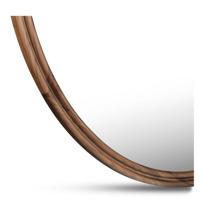 Moes Home - Alcott Large Round Mirror Walnut - BC-1150-03 view 4