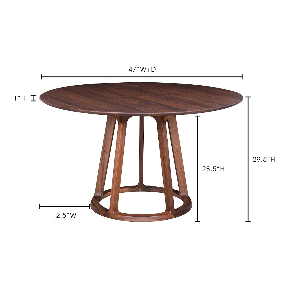 Moes Home - Aldo Round Dining Table in Walnut - CB-1027-03-0 veiw 2