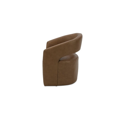 Moes Home - Barrow Rolling Dining Chair Tan Leather - KQ-1044-40-USA view 3